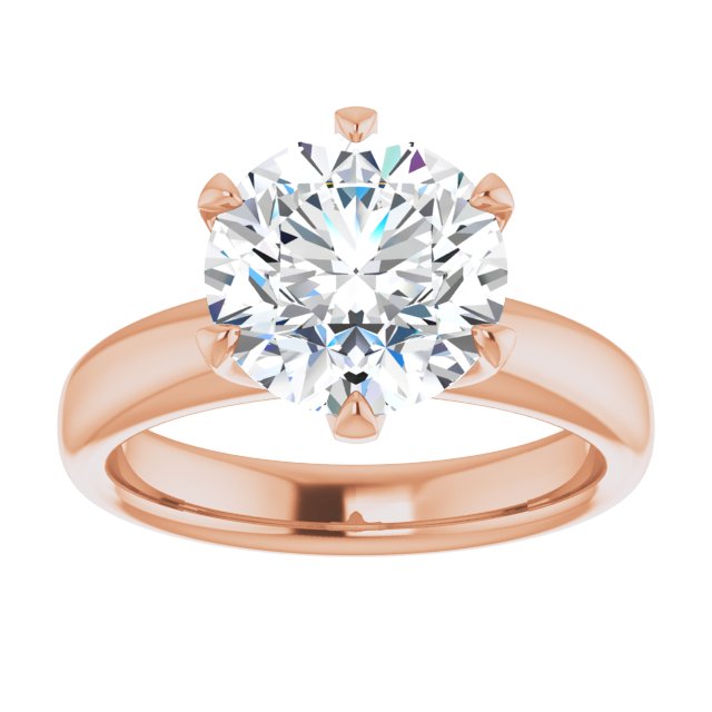 14K rose gold 3CT Round Diamond Egagement Ring Setting variant--Round variant--3CT variant--14K-rose-gold