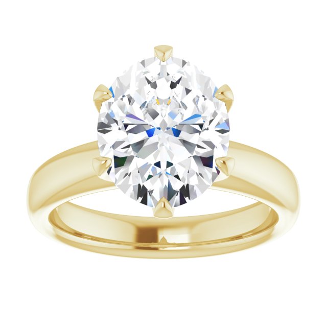 14K yellow gold 5CT Oval Diamond Egagement Ring Setting variant--Oval variant--2CT variant--14K-rose-gold