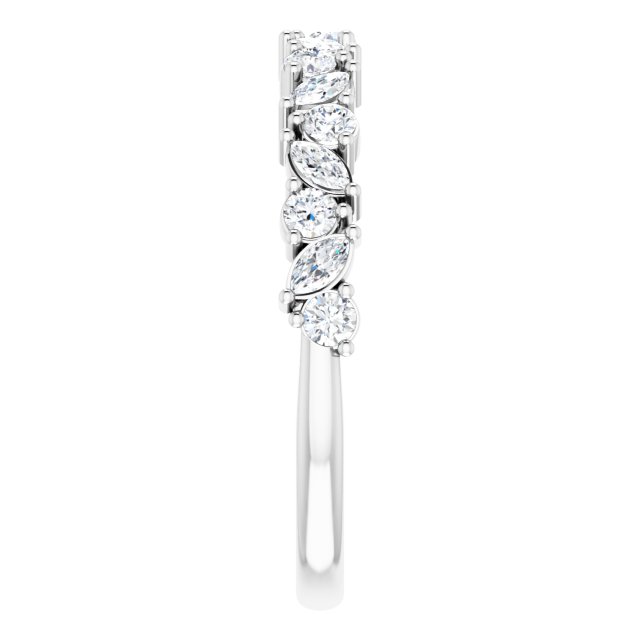 White Gold Nouveau Diamond Wedding Ring variant--14K-white-gold variant--Diamond-Lab variant--Diamond-Nat variant--Platinum