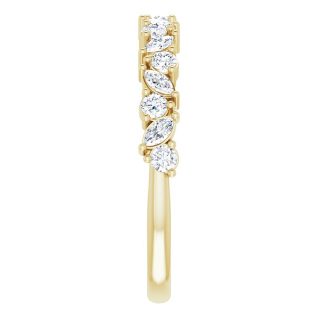 Nouveau diamond band in 14K yellow gold, side profile showing 1.8mm band thickness variant--14K-yellow-gold variant--Diamond-Lab variant--Diamond-Nat