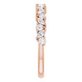 Nouveau diamond ring in rose gold, side view showing band width and diamond placement variant--14K-rose-gold variant--Diamond-Lab variant--Diamond-Nat