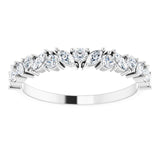 White Gold Nouveau Diamond Wedding Band variant--14K-white-gold variant--Diamond-Lab variant--Diamond-Nat variant--Platinum