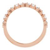 Nouveau diamond wedding band in 14K rose gold, overhead detail shot variant--14K-rose-gold variant--Diamond-Lab variant--Diamond-Nat