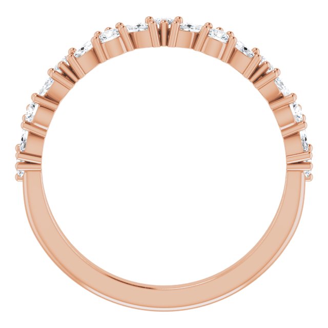 Nouveau diamond wedding band in 14K rose gold, overhead detail shot variant--14K-rose-gold variant--Diamond-Lab variant--Diamond-Nat