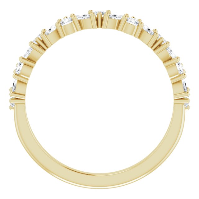 Nouveau diamond anniversary band in 14K yellow gold, overhead view variant--14K-yellow-gold variant--Diamond-Lab variant--Diamond-Nat