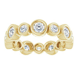 14K yellow gold 1 1/5CT Round Bezel-set Diamond Eternity Band variant--Round variant--3mm variant--14K-white-gold