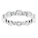 14K white gold .75CT Asscher Bezel-set Diamond Eternity Band variant--Asscher variant--2-mm variant--14K-rose-gold