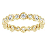 14K yellow gold .5CT Round Bezel-set Diamond Eternity Band variant--Round variant--2-mm variant--14K-white-gold