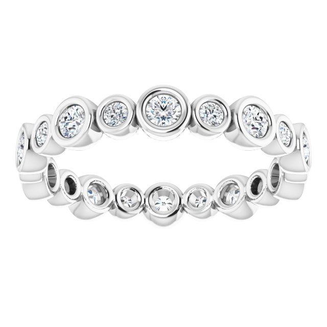 14K white gold .5CT Round Bezel-set Diamond Eternity Band variant--Round variant--2-mm variant--14K-rose-gold