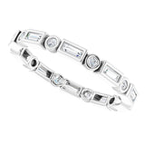 Modern bezel diamond wedding band variant--Baguette variant--2-mm variant--14K-white-gold
