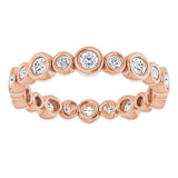 14K rose gold .5CT Round Bezel-set Diamond Eternity Band variant--Round variant--3mm variant--14K-yellow-gold
