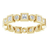 14K yellow gold .75CT Square Bezel-set Diamond Eternity Band variant--Square variant--2-mm variant--14K-white-gold