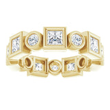 14K yellow gold 1.75CT Square Bezel-set Diamond Eternity Band variant--Square variant--3mm variant--14K-white-gold