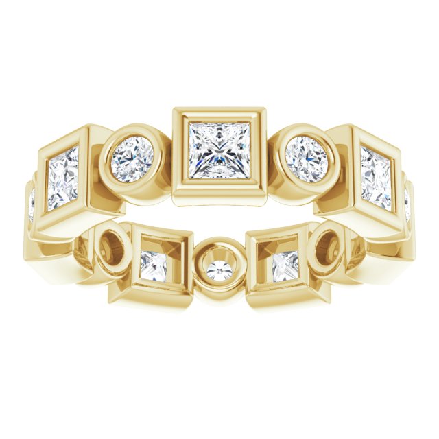 14K yellow gold 1.75CT Square Bezel-set Diamond Eternity Band variant--Square variant--3mm variant--14K-white-gold