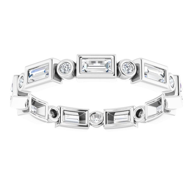 14K white gold .5CT Straight Baguette Bezel-set Diamond Eternity Band variant--Baguette variant--3mm variant--14K-rose-gold