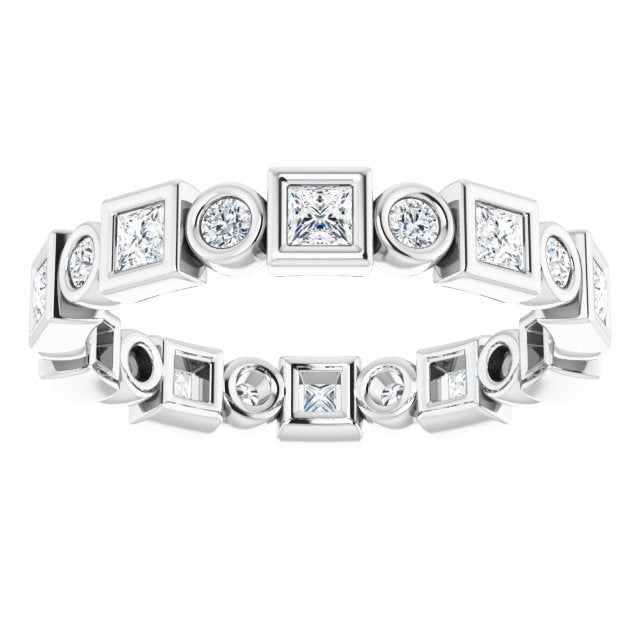 14K white gold .75CT Square Bezel-set Diamond Eternity Band variant--Square variant--2-mm variant--14K-rose-gold