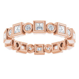 14K rose gold .75CT Square Bezel-set Diamond Eternity Band variant--Square variant--3mm variant--14K-yellow-gold