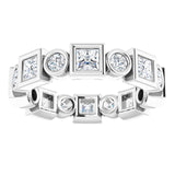 14K white gold 1.75CT Square Bezel-set Diamond Eternity Band variant--Square variant--3mm variant--14K-rose-gold