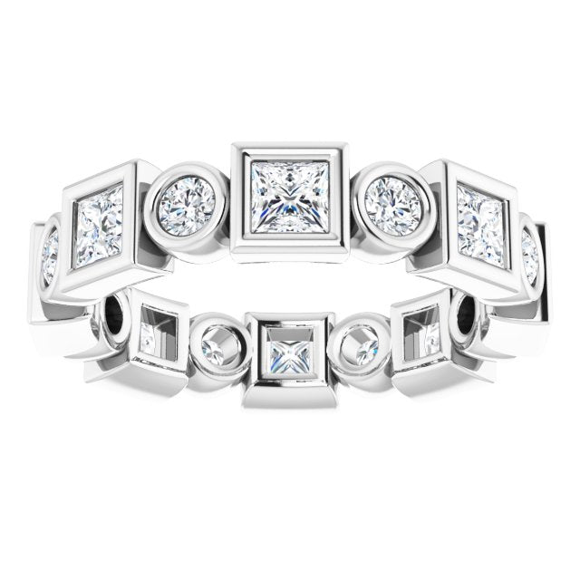 14K white gold 1.75CT Square Bezel-set Diamond Eternity Band variant--Square variant--3mm variant--14K-rose-gold