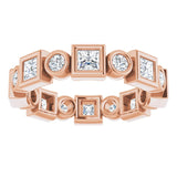 14K rose gold 1.75CT Square Bezel-set Diamond Eternity Band variant--Square variant--3mm variant--14K-rose-gold