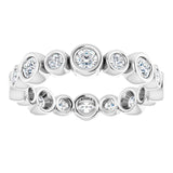 14K white gold 1 1/5CT Round Bezel-set Diamond Eternity Band variant--Round variant--3mm variant--14K-rose-gold