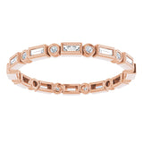 14K rose gold 1/3CT Straight Baguette Bezel-set Diamond Eternity Band variant--Baguette variant--3mm variant--14K-yellow-gold