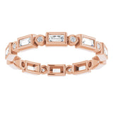 14K rose gold .5CT Straight Baguette Bezel-set Diamond Eternity Band variant--Asscher variant--2-mm variant--14K-yellow-gold