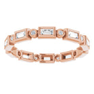 14K rose gold 1/2 CT Straight Baguette Bezel-set Diamond Eternity Band  