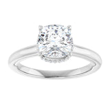 14K white gold 2CT Cushion Diamond Halo-Style Engagement Ring variant--Cushion variant--2CT variant--14K-white-gold