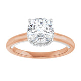 14K rose/white gold 2CT Cushion Diamond Halo-Style Engagement Ring/white-gold/white-gold variant--Cushion variant--2CT variant--14K-rose/white-gold