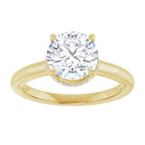 14K yellow gold 2CT Round Diamond Halo-Style Engagement Ring variant--Round variant--2CT variant--14K-yellow-gold