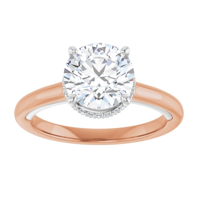 14K rose/white gold 2CT Round Diamond Halo-Style Engagement Ring/white-gold/white-gold variant--Round variant--2CT variant--14K-rose/white-gold