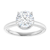 14K white gold 2CT Round Diamond Halo-Style Engagement Ring variant--Round variant--2CT variant--14K-white-gold