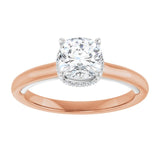 14K rose/white gold 1CT Cushion Diamond Halo-Style Engagement Ring/white-gold/white-gold variant--Cushion variant--1CT variant--14K-rose/white-gold