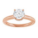 14K rose gold 1CT Round Diamond Halo-Style Engagement Ring variant--Round variant--1CT variant--14K-rose-gold