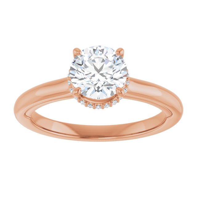 14K rose gold 1CT Round Diamond Halo-Style Engagement Ring variant--Round variant--1CT variant--14K-rose-gold