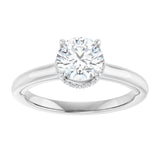 14K white gold 1CT Round Diamond Halo-Style Engagement Ring variant--Round variant--1CT variant--14K-white-gold