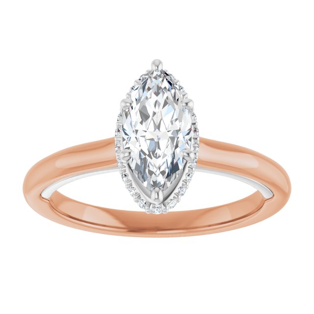 14K rose/white gold 1CT Marquise Diamond Halo-Style Engagement Ring/white-gold/white-gold variant--Marquise variant--1CT variant--14K-rose/white-gold