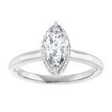 14K white gold 1CT Marquise Diamond Halo-Style Engagement Ring variant--Marquise variant--1CT variant--14K-white-gold
