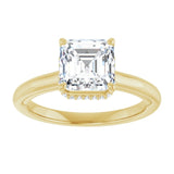 14K yellow gold 2CT Asscher Diamond Halo-Style Engagement Ring variant--Asscher variant--2CT variant--14K-yellow-gold