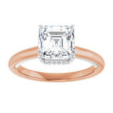 14K rose/white gold 2CT Asscher Diamond Halo-Style Engagement Ring/white-gold/white-gold variant--Asscher variant--2CT variant--14K-rose/white-gold