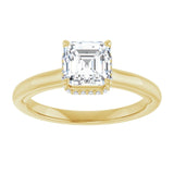 14K yellow gold 1CT Asscher Diamond Halo-Style Engagement Ring variant--Asscher variant--1CT variant--14K-yellow-gold