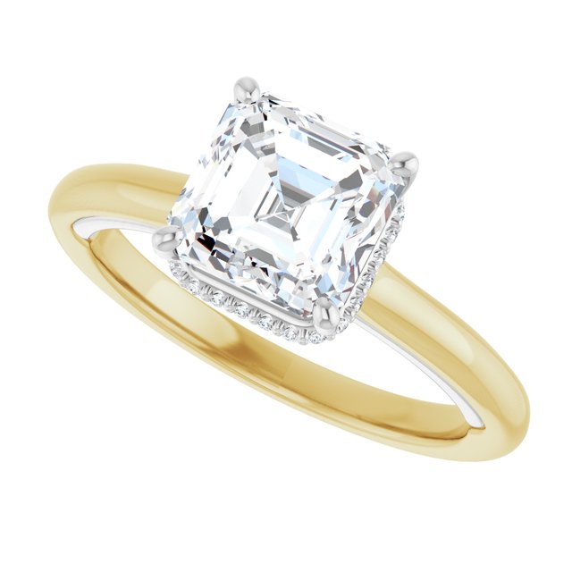 /white-gold/white-gold variant--Asscher variant--2CT variant--14K-yellow/white-gold