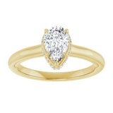 14K yellow gold 1CT Pear Diamond Halo-Style Engagement Ring variant--Pear variant--1CT variant--14K-yellow-gold