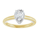 14K yellow/white gold 1CT Pear Diamond Halo-Style Engagement Ring/white-gold/white-gold variant--Pear variant--1CT variant--14K-yellow/white-gold
