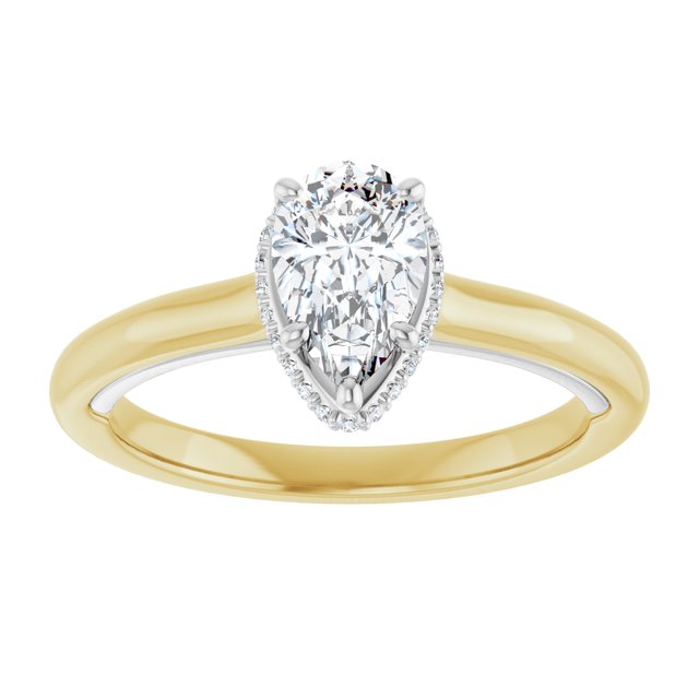 14K yellow/white gold 1CT Pear Diamond Halo-Style Engagement Ring/white-gold/white-gold variant--Pear variant--1CT variant--14K-yellow/white-gold