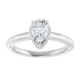 14K white gold 1CT Pear Diamond Halo-Style Engagement Ring variant--Pear variant--1CT variant--14K-white-gold