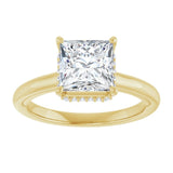 14K yellow gold 2CT Square Diamond Halo-Style Engagement Ring variant--Square variant--2CT variant--14K-yellow-gold