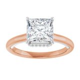 14K rose/white gold 2CT Square Diamond Halo-Style Engagement Ring/white-gold/white-gold variant--Square variant--2CT variant--14K-rose/white-gold