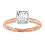 14K rose/white gold 1CT Square Diamond Halo-Style Engagement Ring/white-gold/white-gold variant--Square variant--1CT variant--14K-rose/white-gold
